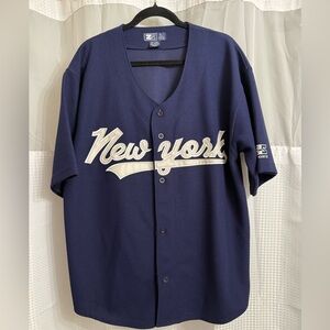 New York Navy Button-Front Jersey by Starter